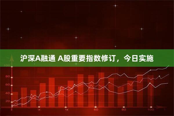 沪深A融通 A股重要指数修订，今日实施